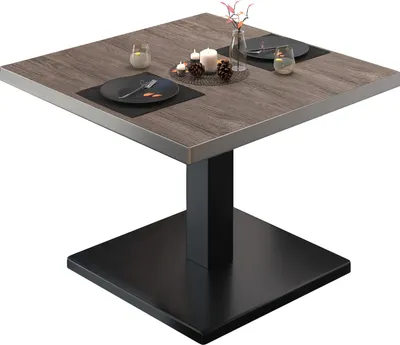 Produktbild von BM | Bistro Loungetisch | B:T:H 70 x 70 x 41 cm | Light Wenge / Schwarz | Bistro Tisch Loungetisch