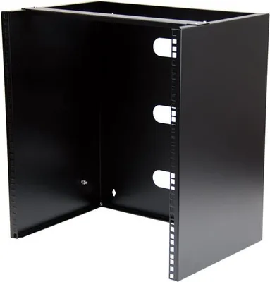 Obrázok produktu pre StarTech.com WALLMNT12, Nástenný regál, 12U, 56,7 kg, 8,7 kg, Čierna