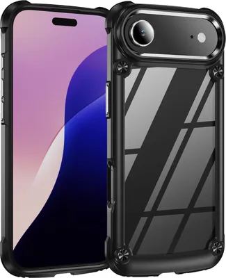 Produktbild von iPhone Air Hülle, Hybrid Transparente PC Robust TPU Bumper Stoßfest Schutzhülle für iPhone Air Schwarz