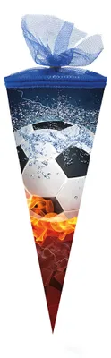 Produktbild von Nestler Schultüte Tüllv. 22 cm rund Fußball