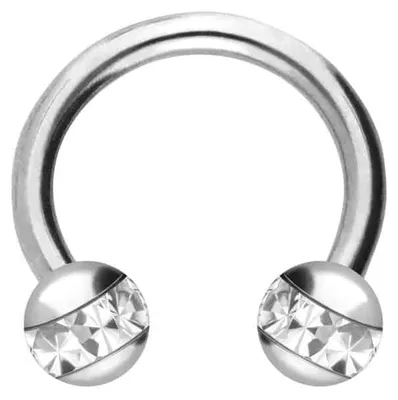 Produktbild von Ohrpiercing, Nasenpiercing, Septum Piercing Titan Hufeisenring EPOXY-RING-KUGELN