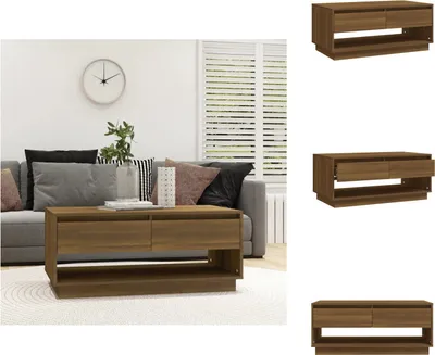 Produktbild von vidaXL Couchtisch Braun Eiche-Optik 102,5x55x44 cm Holzwerkstoff - Couchtische
