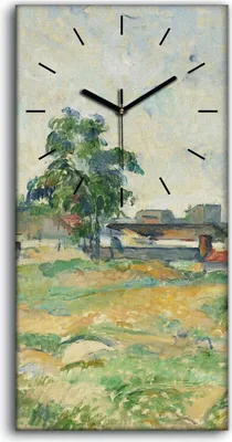 Produktbild von Wandkunst Leinwand Bild Uhr Geräuschlos Kunstdruck 30x60 Landschaft bei Paris - schwarze Hände