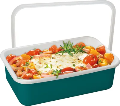 Produktbild von HoneyWare | Color Line, Emaille Frischhaltedose, Petrol M Flach, 0,74L