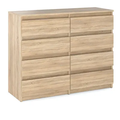 Produktbild von STIV Möbel - Komoda / kredens z 8 szufladami - wys. 92 cm szer. 120 cm gł. 33 cm, dąb sonoma