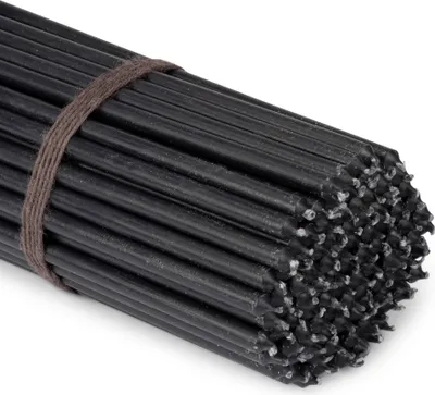 Produktbild von 100x Stabkerzen schwarz Tropffrei L 24cm Ritualkerze Premiumwachs Paraffin 36128