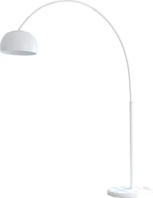 Produktbild von SalesFever Bogenlampe 195 cm | Ø Lampenschirm 33 cm | echter Marmorfuß | B 165 x T 33 x H 195 cm | weiß lackiert