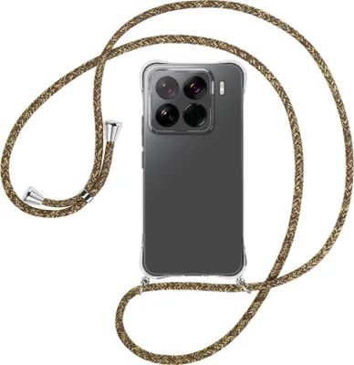 Produktbild von Handykette Backcover-Schutzhülle mit Band (Metall silberfarben) für Xiaomi 15 Pro 5G - braun+beige