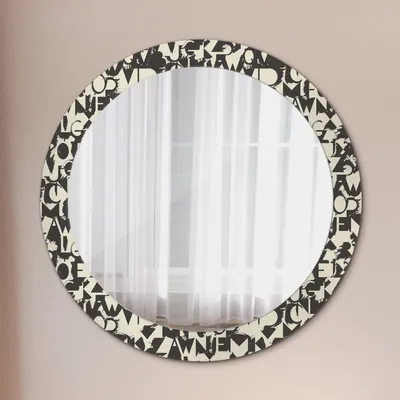 Produktbild von Ø80cm Modern Spiegel - Wandspiegel Wandmontage- Schlafzimmer - abstrakt Typografie
