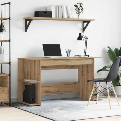 Image de Bureau exclusif - Structure en bois stratifié imitation chêne artisanal, dimensions : 140 x 50 x 75 cm