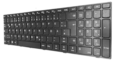 Obrázok produktu pre Klávesnica GERMAN Keyboard Black Frame kompatibilná s LENOVO IdeaPad 110-17ACL (80UM001RMX)