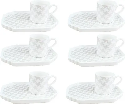 Produktbild von Schäfer 12-teiliges Espresso-Set mit Gebäck-Untertellern 100 ml Tassen Motiv 1