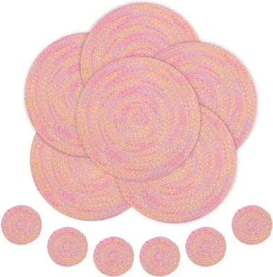 Produktbild von Famanu Platzsets und Untersetzer - Set von 6 - hitzebeständig - waschbar - rutschfest - 38 cm