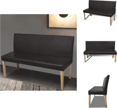 Immagine prodotto di vidaXL Panca 139,5 cm in Pelle finta marrone scuro - Panche per il corridoio e per la sala