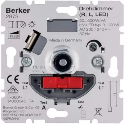 Dimmer Dreh-/Druckknopf 20-500 W LED, 230 V, Unterputz