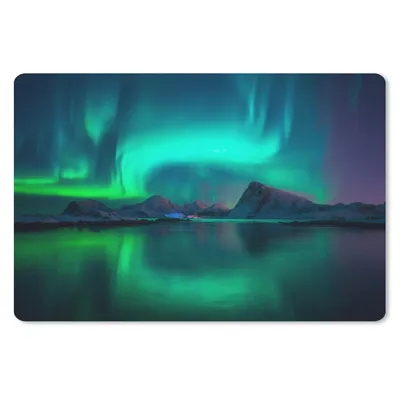 Produktbild von MuchoWow® Mauspad Mousepad Nordlichter - Berge - Norwegen 27x18 cm - Mousepads - Maus Mat - Pad - Mausunterlage - Büroartikel - Desk Matten