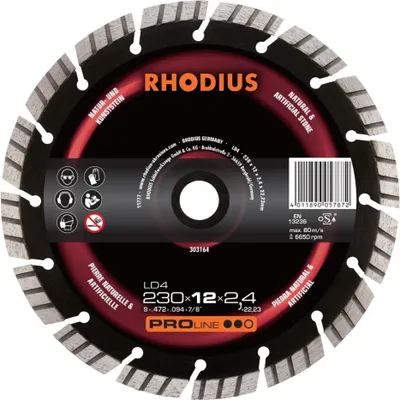 Zdjęcie produktu dla Rhodius 303161 LD4 Diamond cutting disc Diameter 125 mm Bore diameter 22.23 mm Natural stone 1 pc(s)