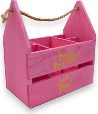Produktbild von UNUS® Flaschenträger pink "I wanna have sekt with you" Geschenk Frauen Prosecco
