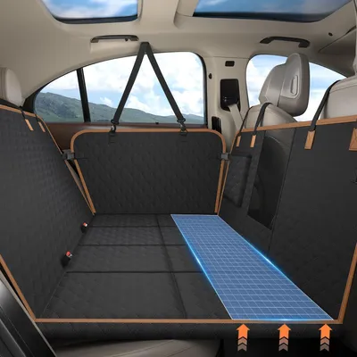 Immagine prodotto di Coperta per cani, adatta per il sedile posteriore dell'auto, impermeabile, resistente ai graffi, colore nero, dimensioni 120 x 62 cm