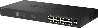 Obrázok produktu pre D-Link DGS-1018P, Nespravované, Gigabit Ethernet (10/100/1000), Podpora napájania cez Ethernet (PoE)