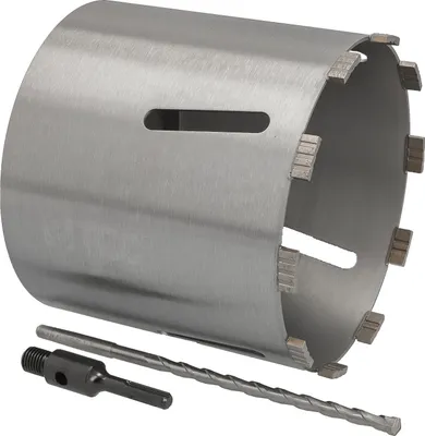 Produktbild von Diamant Bohrkrone Diamantbohrkrone Kernbohrkrone Beton Ø 202 mm mit SDS-plus Adapter 100 mm + Zentrierbohrer 240 mm Nutzlänge 180 mm
