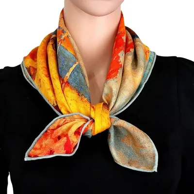 Immagine prodotto di Sciarpa da donna premium in 30% seta 70% lana - Sciarpa da donna, 68 x 68 cm, accessorio di alta qualità, pronto da regalare, idea regalo di stile, SS04