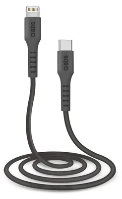 Obrázok produktu pre SBS Lightning - USB C kábel 1m čierny na prenos dát a nabíjanie