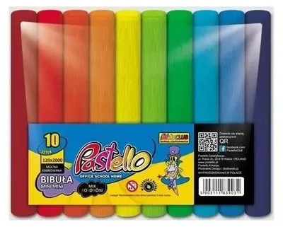 Zdjęcie produktu dla Bibuła marszczona w rolce mini mini 12x200cm 10 kolorów - Alfa Pastello