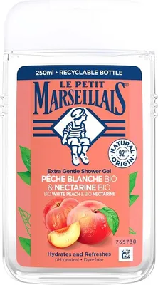 Zdjęcie produktu dla Le Petit Marseillais Żel pod prysznic Biała Brzoskwinia Bio i Nektarynka Bio, 250 ml