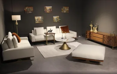 Produktbild von Wohnzimmer Set 6tlg Komplett Design Modern Sofagarnitur Dreisitzer Couchtisch