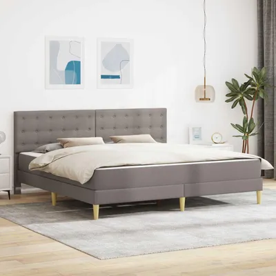 Productafbeelding van Maison Exclusive - Bedframe met matras, taupekleurig, 180 x 200 cm, gestoffeerd
