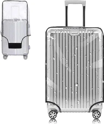Image de Housse de voyage transparente en PVC pour valise - Protection pour valises de 61 cm à 71 cm et 76,2 cm