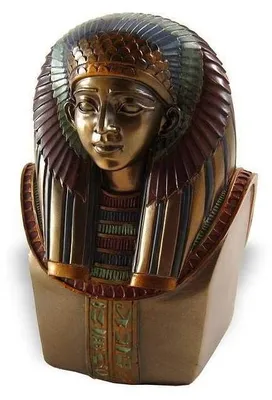 Produktbild von Büste des Skorpionkönigs, 11-5 cm - Ägyptische Dekoration - Skulptur, antikes Ägypten - Skulptur eines Gottes - Brustbild eines ägyptischen Pharaos, Bronze