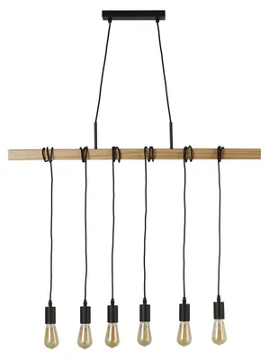 Obrázok produktu pre Závesné svetlo, drevený nosník, výškovo nastaviteľné, D 77,5 cm