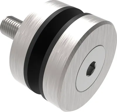 Produktbild von Glaspunkthalter für 8 - 18 mm Glas, sichtbar geschraubt, ø 40 mm, Edelstahl V2A
