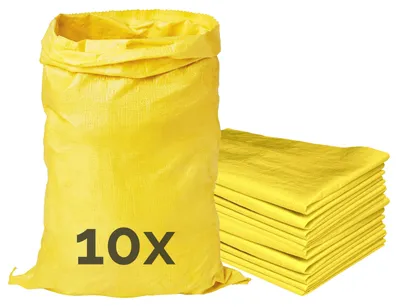 Produktbild von Garronda Polypropylensack 85 x 50 cm 10 Stück Getreidesack aus PP für Lagerung & Sand reißfest 25 kg belastbar – vielseitig einsetzbar: Gewebesäcke Sandsäcke Gartensack Hochwasserschutz Gelb GD-0161
