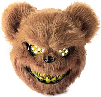 Produktbild von Halloween Maske Horror Bärenmaske, Gruselige Halloween Maske für Erwachsene Kinder, Lustige Maske für Halloween Kostüm Karnevalsparty Cosplay Maskerade, Blutige Bären Maske (Braun)