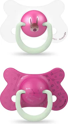 Produktbild von Suavinex Wendbarer Schnuller Night&Day Hase Rosa 4/18 Monate 2 Stück 4 - 18 Mois Rosa