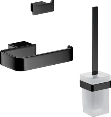 Immagine prodotto di emco loft WC-Set, ensemble brosse, porte-papier, crochet double, noir, 059813300, 059813300