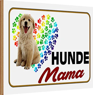 Produktbild von Holzschild Spruch 30x20cm Hunde Mama Herz