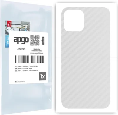 Produktbild von apgo Rückseite Schutzfolie für Apple iPhone 12 Pro -  Hinten Schutzfolie Carbon Transparent (durchsichtig), Rückseite Folie schützt vor Kratzern und Fingerabdrücken