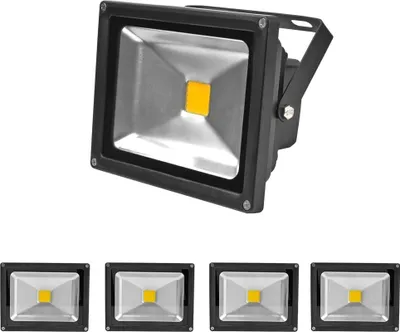 Immagine prodotto di 5 pezzi di proiettori LED da 20 W, Greenmigo IP65 impermeabili, neri, luce bianca fredda, 120°, proiettori LED da esterno, illuminazione a fascio largo, CA 85-265 V, luce bianca diurna