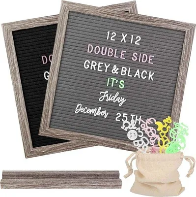 Productafbeelding van Letterbord 30 x 30 cm - Dubbelzijdig met meer dan 1100 kleurrijke letters