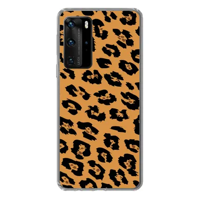 Produktbild von MuchoWow® Handyhülle Schutzhülle Hülle für Huawei P40 Pro Pantherdruck - Orange - Schwarz Silikon Softcase Handy Hülle - Schutz