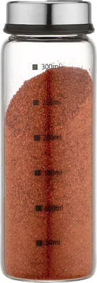 Produktbild von 300-ml-Gewürzglas aus Glas mit Skala, 4 Auslässen, Gewürzbehälter für Küche, Chilipulverstreuer, Grillsalzstreuer