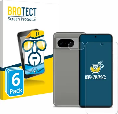 Produktbild von 6x Für Google Pixel 8 (Display+Kamera) Schutzfolie BROTECT Displayschutz Display Schutz Folie Klar Transparent