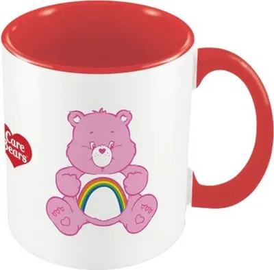 Produktbild von Care Bears - Kaffeebecher "Keep Calm And Smile", Zweifarbige Innenseite PM10636 (Einheitsgröße) (Weiß/Rot/Pink)