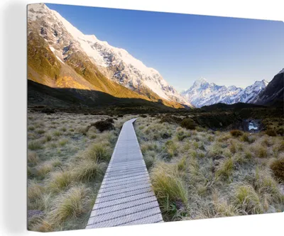 Produktbild von OneMillionCanvasses® - Leinwandbilder - 140x90 cm, Weg in die Berge, Wandbilder Kunstdruck Wanddekoration - Foto auf Leinwand - Gemälde auf Holzrahmen
