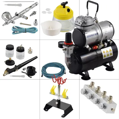 Produktbild von Agora-Tec® Airbrush Komplett-Set PROFI XVIII.3