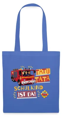 Produktbild von Spreadshirt Feuerwehrmann Sam™ Tatü Tata Schulkind Ist Da Stoffbeutel, One size, Hellblau